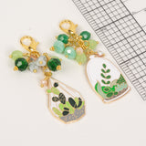 Succulent Terrarium Enamel Charms with ruler