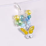 Dandelion Wishes Dangle Planner Clip or Charm with Enamel Flower or Butterfly