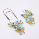 Dandelion Wishes Dangle Planner Clip or Charm with Enamel Flower or Butterfly