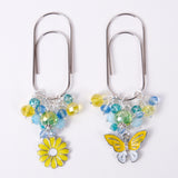 Dandelion Wishes Dangle Planner Clip or Charm with Enamel Flower or Butterfly