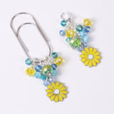 Dandelion Wishes Dangle Planner Clip or Charm with Enamel Flower or Butterfly