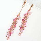 Rose Gold Blossom Planner Charm with Pink Crystal Dangle