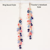 Blush and Navy Dangle Planner Charm in Silver