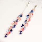 Blush and Navy Dangle Planner Charm in Silver