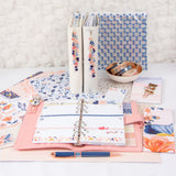 Blush and Navy Dangle Planner Charm in Silver