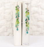 Tranquility Silver Leaf Planner Charm with Green Crystal Dangle