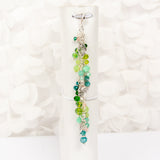 Tranquility Silver Leaf Planner Charm with Green Crystal Dangle