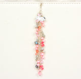 Bunny Dangle Charm with Pink and Gray Crystals