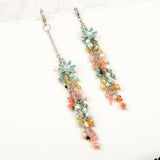 Blue Flower Dangle Charm with Subdued Rainbow of Crystals Doodles and Dash Sparkle Princess Co
