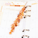 Umber and Gold Dangle Charm with Warm-toned Crystal Dangle and Filigree Leaf Charm with Rose Gold, Gold or Silver Toned Hardware