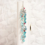 Winter Twilight Dangle Planner Charm with Blue Crystals, White Pearls and A hint of red