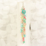 Elegance Blooms Dangle Charm with aqua enamel rhinestone flower
