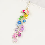 Pastel rainbow and pink enamel umbrella charm