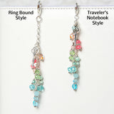 Pastel Silver Key Charm with Rainbow Ombre Dangle