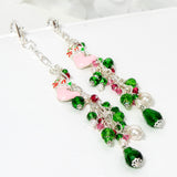 Pink and Green Christmas Dangle Planner Charm with Enamel Christmas Stocking Charm