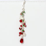 Christmas Stocking Planner Charm with Red & Green Crystal Dangle