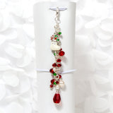 Christmas Stocking Planner Charm with Red & Green Crystal Dangle