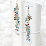 Enamel Snowman Planner Charm with Snowflakes and Crystal Dangle