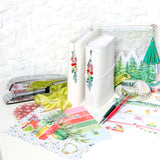 Winter Tree Planner Charm with pink, red, green and blue crystals and a silver toned tree charm