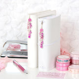 Pink blossom planner charm dangle on ring bound planner and traveler's notebook