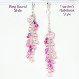 Pink Heart Planner Charm with a Mixed Pink Crystal Dangle