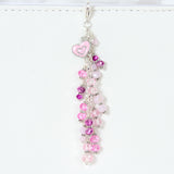 Pink Heart Planner Charm with a Mixed Pink Crystal Dangle