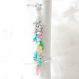 Bunny Planner Charm with a Pastel Rainbow Crystal Dangle