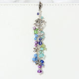 Watering Can Bouquet Planner Charm with Purple, Aqua and Green Crystal Dangle
