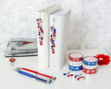 Patriotic Heart Dangle Planner Charm on Traveler's Notebook and Ring Bound Planners