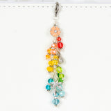 Peach Rhinestone Flower Dangle Charm with Pineapple and Palm Tree Charms