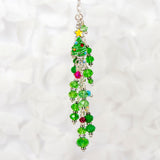 Enamel Christmas Tree Dangle Planner Charm with Green Crystals