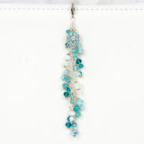 Blue Enamel Flower Dangle Planner Charm with Silver Hardware