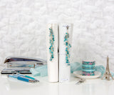 Blue Flower Planner Charms on Ring Bound Planner and Traveler's Notebook Charm