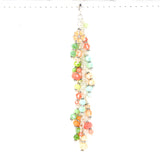 Peach Blossom Planner Charm with Peach and Green Crystals - Silver