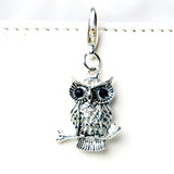 Rhinestone Owl Charm