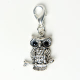 Rhinestone Owl Charm