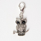 Rhinestone Owl Charm