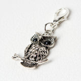 Rhinestone Owl Charm