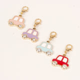 Enamel Car Charm with Rhinestone Wheels