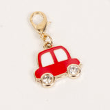 Rec Enamel Car Charm with Rhinestone Wheels