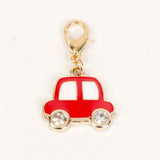 Red Enamel Car Charm with Rhinestone Wheels