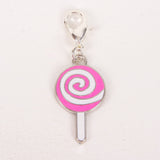 Pink Enamel Lollipop Charm or Pin