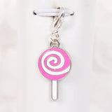Pink Enamel Lollipop Charm or Pin