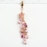 Rose Gold Butterfly Planner Charm with Pink Crystal Dangle