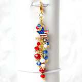 Patriotic Traveler's Notebook Charm with US Flag Charm