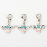 Pastel Honey Bee Charm with Rhinestone Accents in Gold or Silver