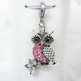Rose Rhinestone Owl Traveler's Noteboo Charm or Stitch Marker