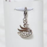 Rhinestone Swan Charm
