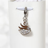 Rhinestone Swan Charm