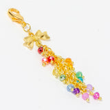 Petite Rainbow PTraveler's Notebook Charm with Bow Connector and Rainbow Dangle